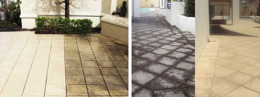 pressure clean limestone pavers perth